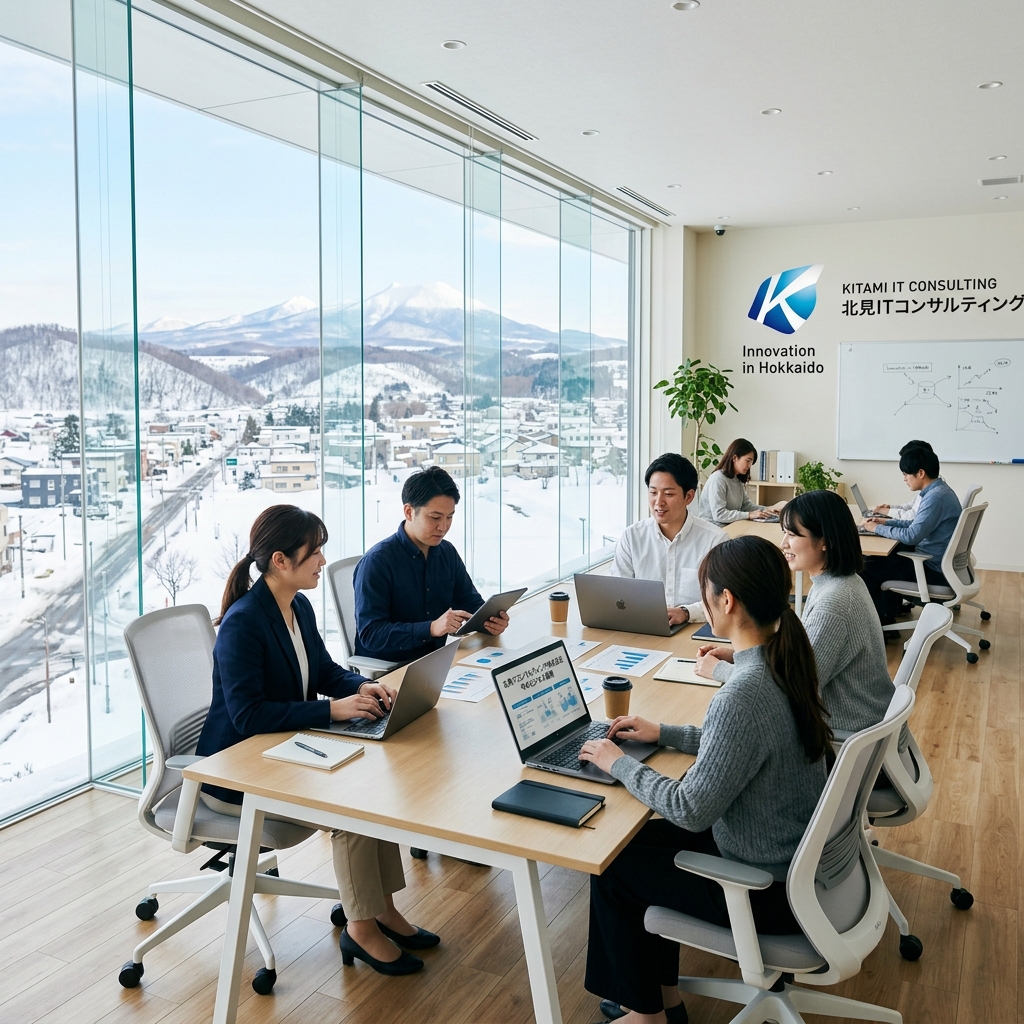 北海道北見市のオフィスと自然をイメージした背景